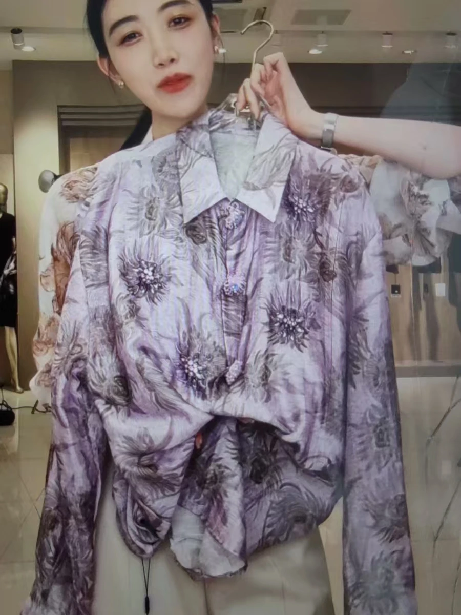 Luxury High-end Handmade Diamonds Crystal Stitch Summer Party Shirts Blouses Women's Lightweight Sunscreen Top Woman Clothes
Luxury High-end Handmade Diamonds Crystal Stitch Summer Party Shirts Blouses Women's Lightweight Sunscreen Top Woman Clothes