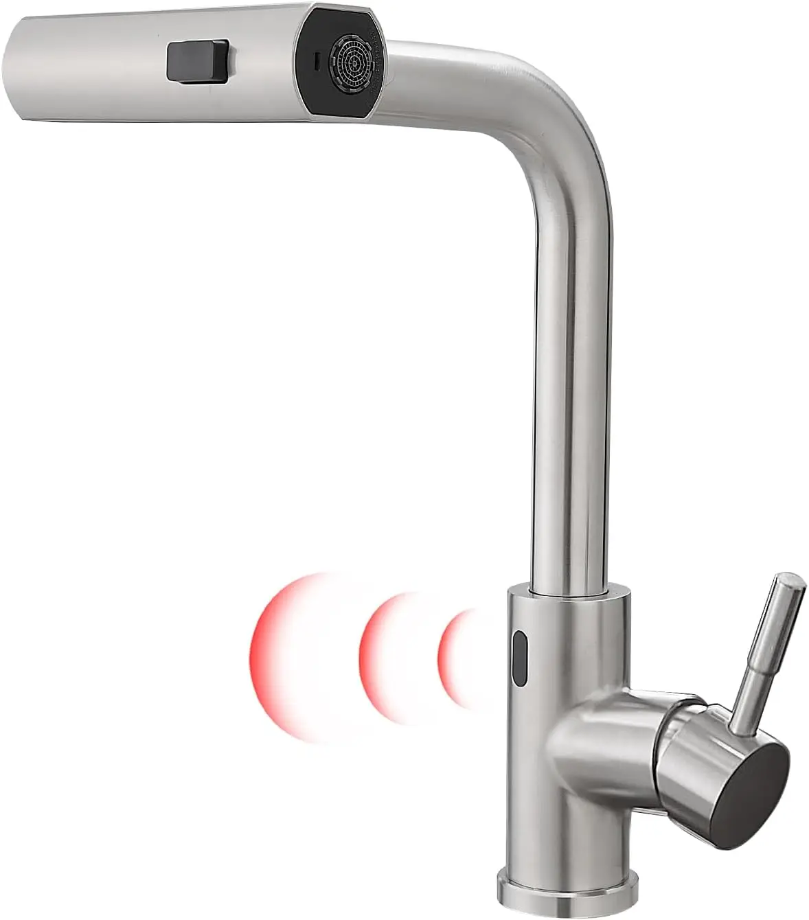 Touchless Kitchen Faucet with Pull Down Sprayer, 15" Brushed Nickel Single Hole Sink Faucet
Touchless Kitchen Faucet with Pull Down Sprayer, 15" Brushed Nickel Single Hole Sink Faucet