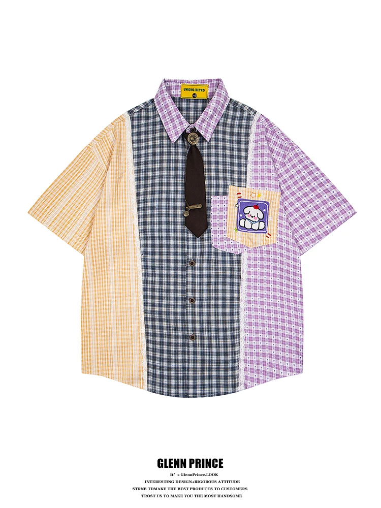 GPstudio Japanese College Style Patchwork Fun Pocket Short Sleeve Men's Shirt Summer BF Design Sense Top Breathable Polyester...
GPstudio Japanese College Style Patchwork Fun Pocket Short Sleeve Men's Shirt Summer BF Design Sense Top Breathable Polyester...