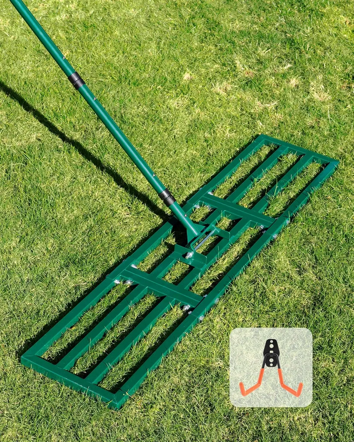 45x10 Inch Lawn Leveling Rake with Wall Mount, Heavy Duty Ground Leveler for Soil, Sand, Topsoil, Compost
45x10 Inch Lawn Leveling Rake with Wall Mount, Heavy Duty Ground Leveler for Soil, Sand, Topsoil, Compost