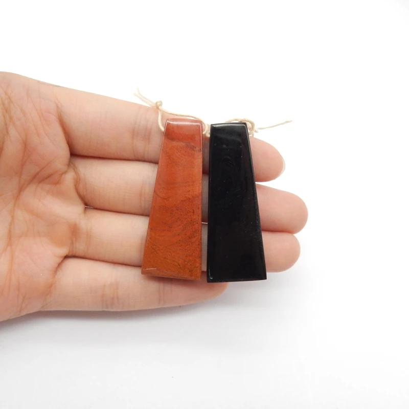 Natural Red River Jasper & Obsidian Earring Beads Front Drilled 47x18x5mm 14.4g Crystal Jewelry Making Accessories Ideal Gift
Natural Red River Jasper & Obsidian Earring Beads Front Drilled 47x18x5mm 14.4g Crystal Jewelry Making Accessories Ideal Gift
