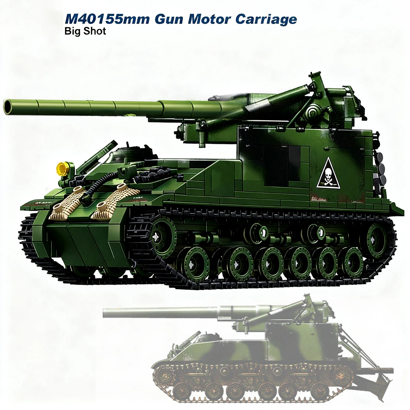U.S. M40 Self-Propelled Howitzer System Building Block Artillery Model (MOC Toy Self-Propelled Howitzer)
U.S. M40 Self-Propelled Howitzer System Building Block Artillery Model (MOC Toy Self-Propelled Howitzer)