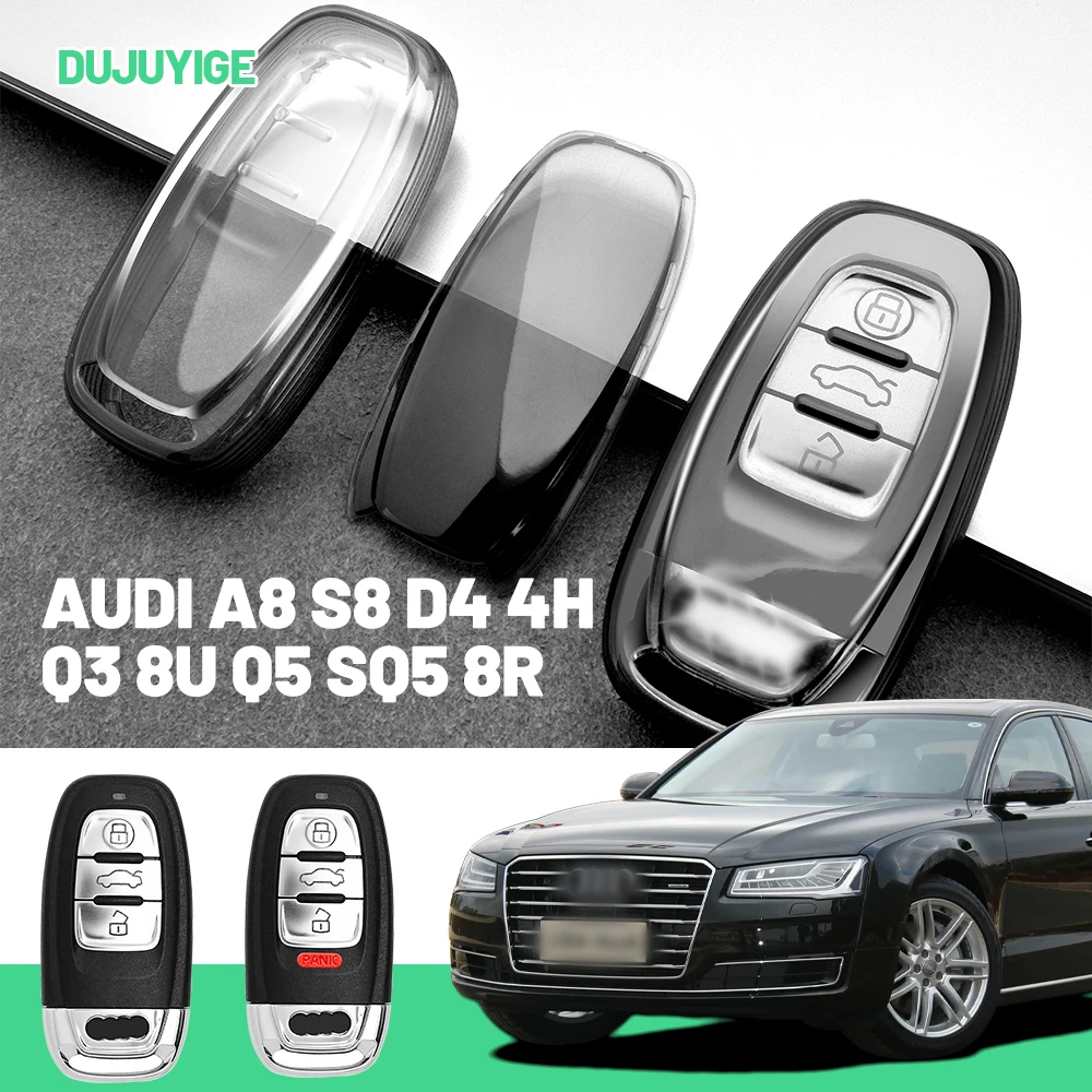 Прозрачный чехол для ключей из TPU для Audi A8 S8 D4 4H Q3 8U Q5 SQ5 8R TT TTS TT RS 8J, защитный чехол для брелока, аксессуары для авто
Прозрачный чехол для ключей из TPU для Audi A8 S8 D4 4H Q3 8U Q5 SQ5 8R TT TTS TT RS 8J, защитный чехол для брелока, аксессуары для авто