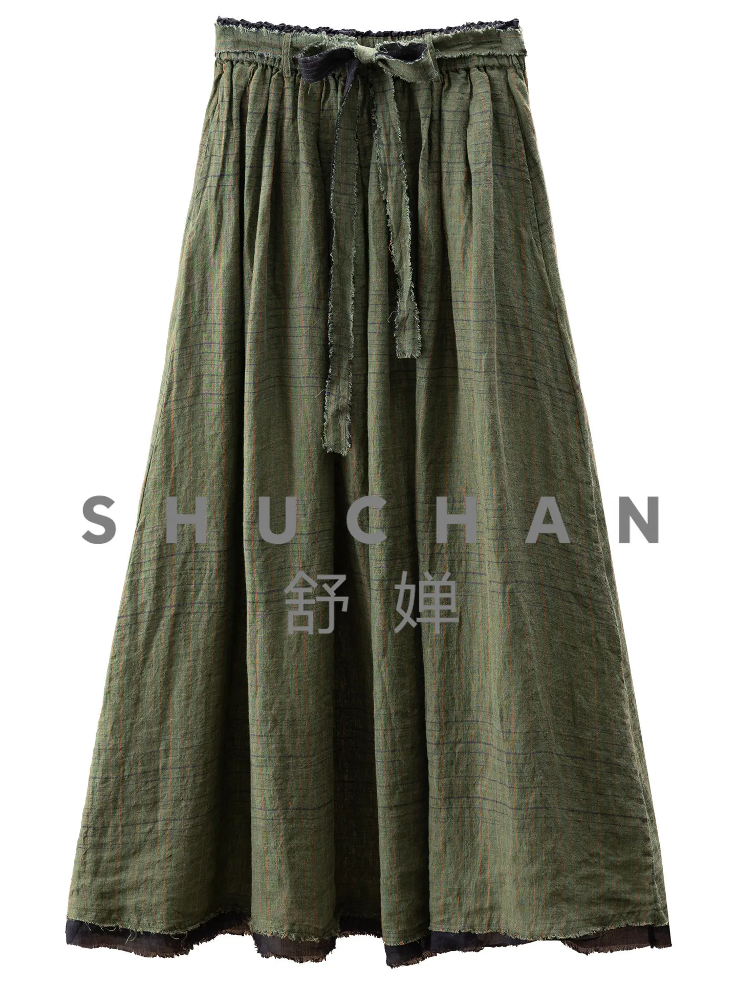 French Literary and Artistic Relaxation, Pendant Pendulum Elastic Waist Yarn-dyed Linen Striped A-shaped Skirt Women 05X7
French Literary and Artistic Relaxation, Pendant Pendulum Elastic Waist Yarn-dyed Linen Striped A-shaped Skirt Women 05X7