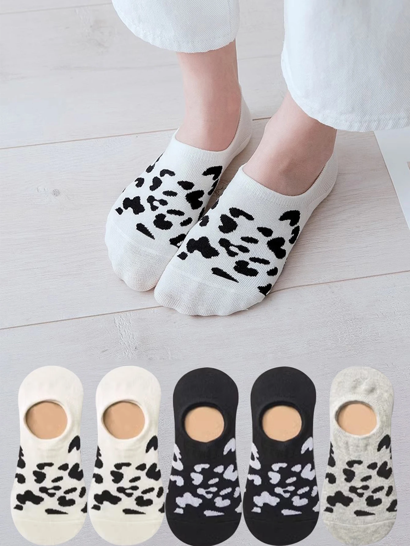 5 Pairs Women Invisible Boat Socks Spring Summer Leopard Print Fashion Wild Shallow Mouth Felmen Slipper Sock
5 Pairs Women Invisible Boat Socks Spring Summer Leopard Print Fashion Wild Shallow Mouth Felmen Slipper Sock