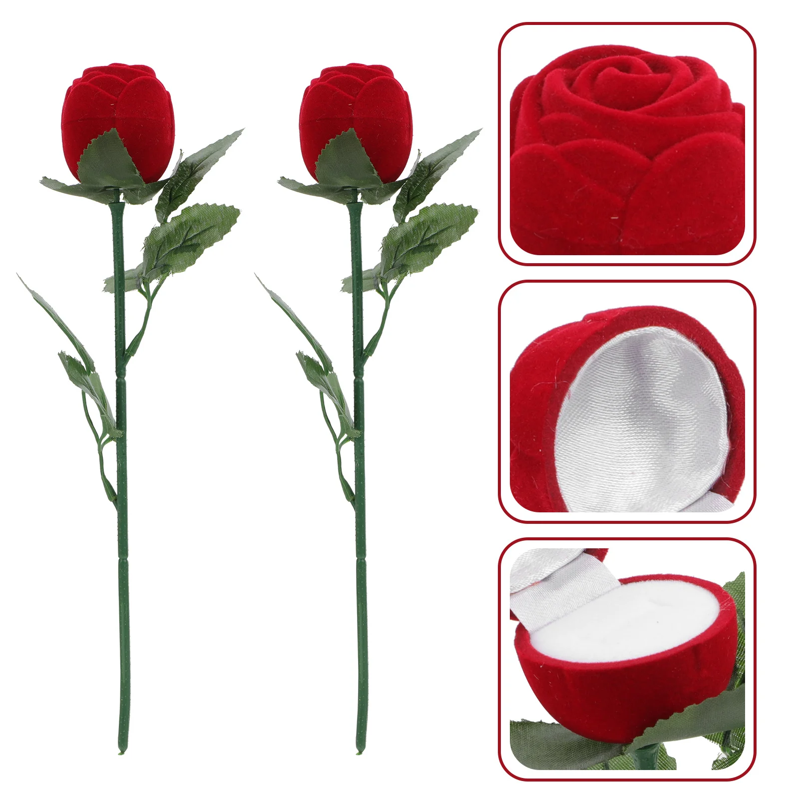2Pcs Premium Rose-Shaped Ring Box Soft Touch Jewelry Case for Wedding Valentine Ring Storage Container Jewelry Case
2Pcs Premium Rose-Shaped Ring Box Soft Touch Jewelry Case for Wedding Valentine Ring Storage Container Jewelry Case