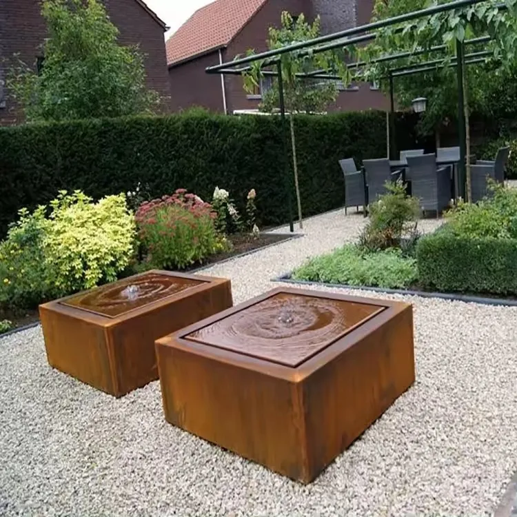 Outdoor Garden Backyard Water Feature Decoration Waterfall Corten Steel Water Fountain
Outdoor Garden Backyard Water Feature Decoration Waterfall Corten Steel Water Fountain