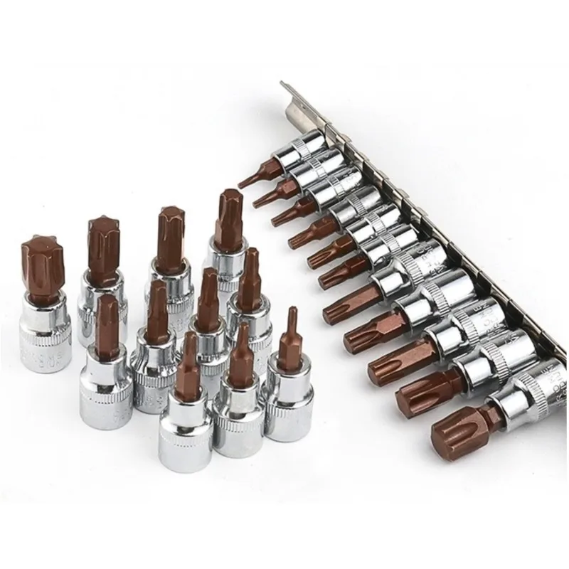 11 шт./компл. T10 T15 T20 T25 T27 T30 T40 T45 T50 T55 T60 Набор торцевых головок Torx Биты для отверток 3/8 1/4 дюйма Ключ Ручные инструменты
11 шт./компл. T10 T15 T20 T25 T27 T30 T40 T45 T50 T55 T60 Набор торцевых головок Torx Биты для отверток 3/8 1/4 дюйма Ключ Ручные инструменты