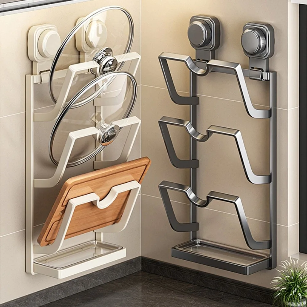 Двух/трехъярусная настенная полка для крышек кастрюль на присосках, без сверления, для экономии места
Двух/трехъярусная настенная полка для крышек кастрюль на присосках, без сверления, для экономии места