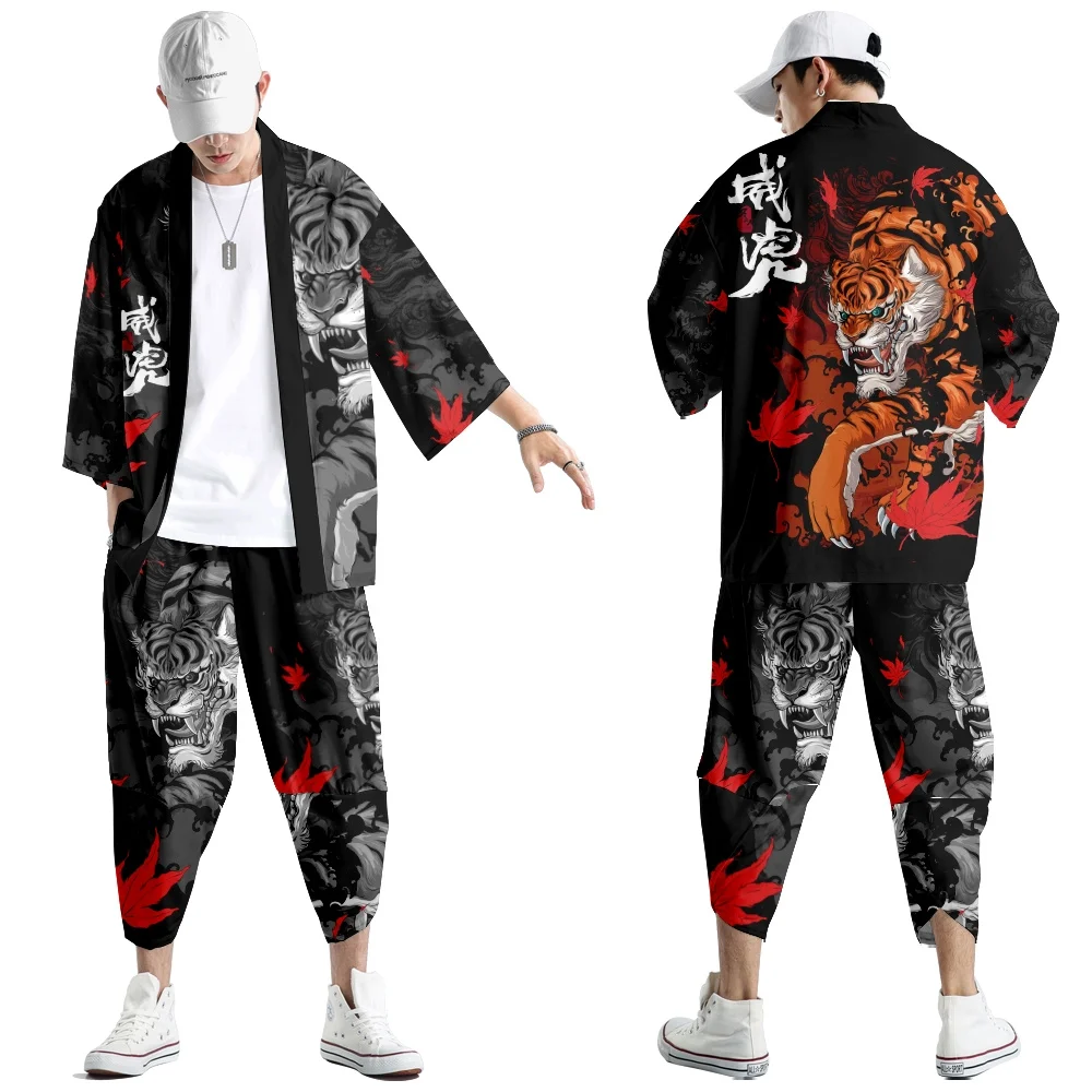 Kimono and Pants Streetwear Men Women Cardigan Cosplay Haori Yukata Harajuku Tops Robe Tiger Print Beach Japanese Style
Kimono and Pants Streetwear Men Women Cardigan Cosplay Haori Yukata Harajuku Tops Robe Tiger Print Beach Japanese Style
