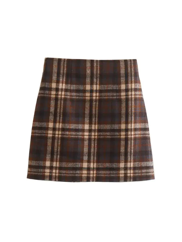 TRZA-Women's Plaid Mini Skirt, High Waist, Back Zipper, Female Skirts, Chic Fashion
TRZA-Women's Plaid Mini Skirt, High Waist, Back Zipper, Female Skirts, Chic Fashion