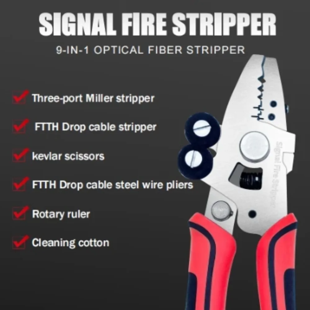 Кусачки для зачистки оптоволокна Signal Fire ZSQ-09, 9-в-1, ножницы для зачистки оптического волокна, инструмент для зачистки проводов
Кусачки для зачистки оптоволокна Signal Fire ZSQ-09, 9-в-1, ножницы для зачистки оптического волокна, инструмент для зачистки проводов