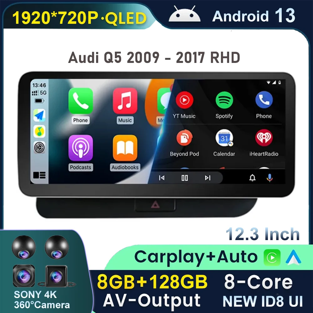 Автомобильный мультимедийный плеер, плеер на Android 13, радиоприемник 12,3*720P, Восьмиядерный процессор, Wi-Fi, 4G, GPS, для Audi Q5 2009 - 2017
Автомобильный мультимедийный плеер, плеер на Android 13, радиоприемник 12,3*720P, Восьмиядерный процессор, Wi-Fi, 4G, GPS, для Audi Q5 2009 - 2017
