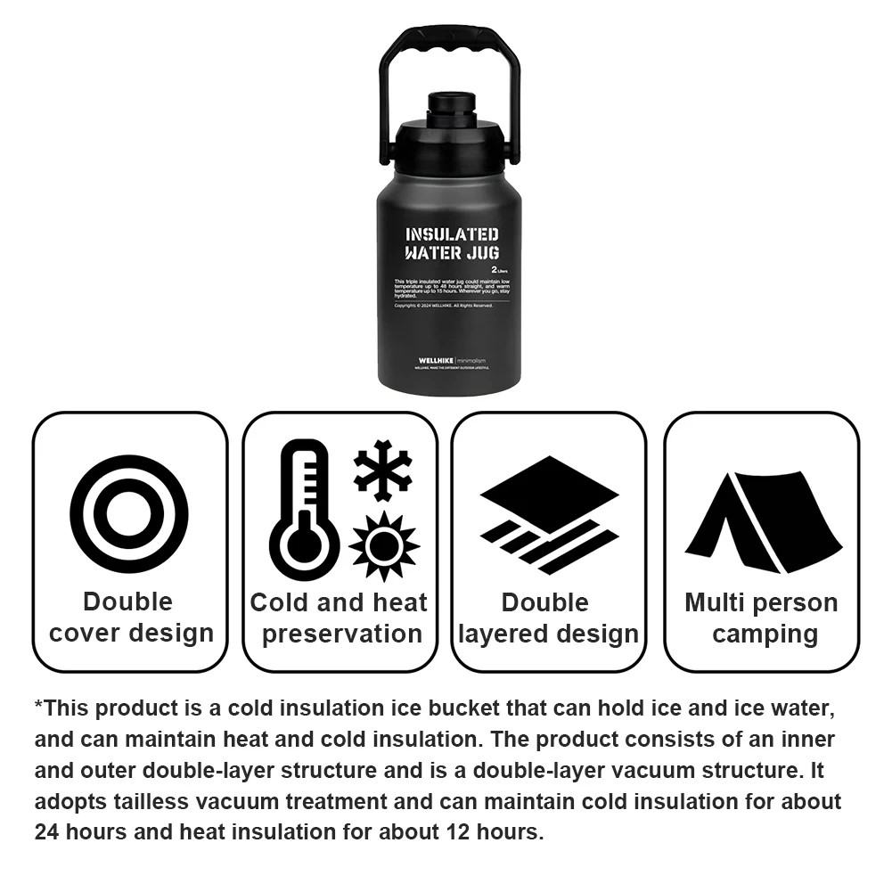 2L Insulated Water Jug Stainless Steel Gym Training Water Bottle Keeps Hot Cold Portable Water Cup Bottle for Trips Camping
2L Insulated Water Jug Stainless Steel Gym Training Water Bottle Keeps Hot Cold Portable Water Cup Bottle for Trips Camping
