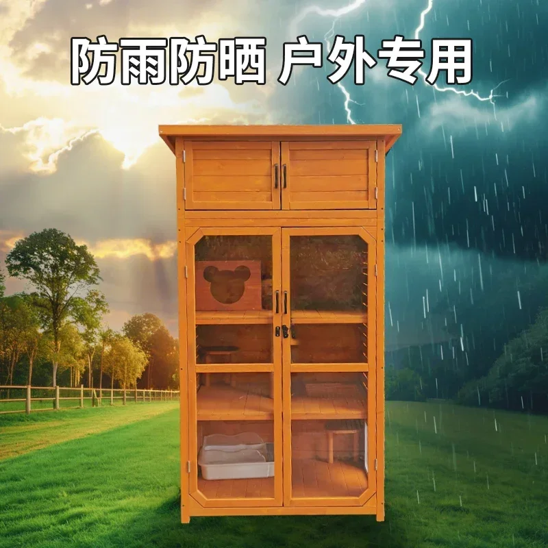 Outdoor solid wood cat cabinet, courtyard cat house, rain protection and sun protection cat villa, ventilation
Outdoor solid wood cat cabinet, courtyard cat house, rain protection and sun protection cat villa, ventilation