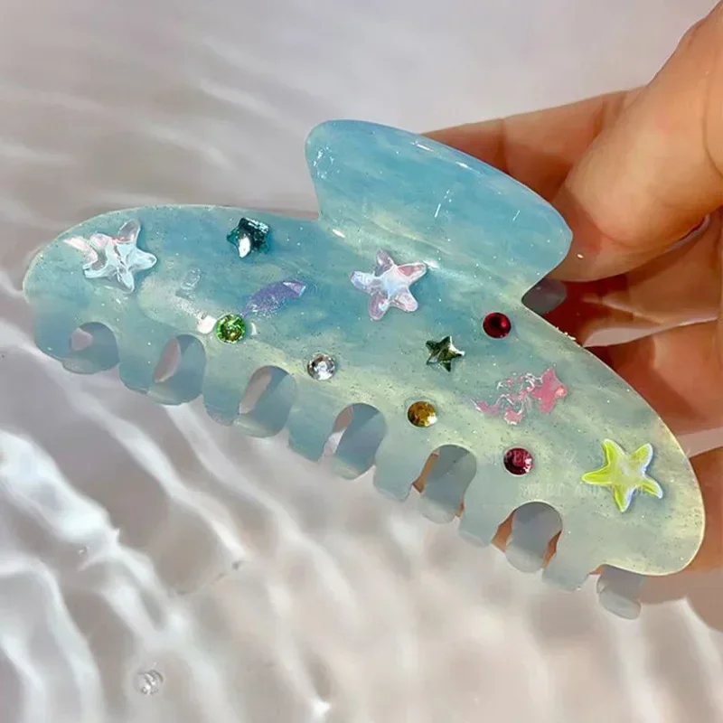 Mermaid Princess Ocean Hair Claw Acetate Starfish Diamonds Hair Clip Fish Shark Clip for Women Girls Beach Hair Accessories
Mermaid Princess Ocean Hair Claw Acetate Starfish Diamonds Hair Clip Fish Shark Clip for Women Girls Beach Hair Accessories