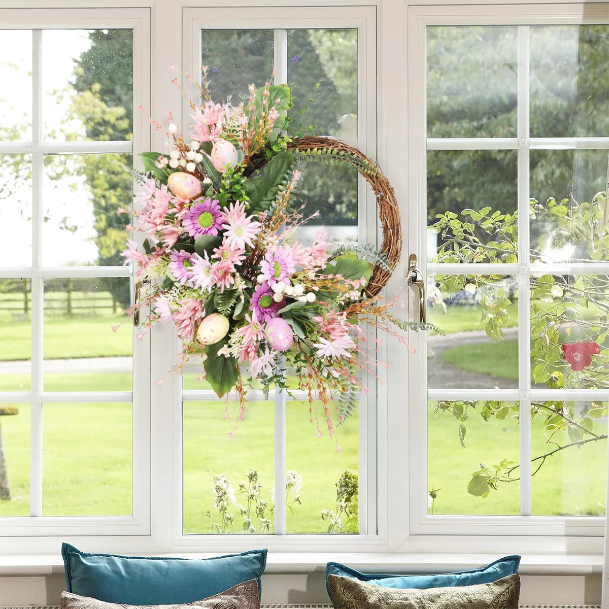 Easter Wreath Faux Flower Garland Easter Twig Wreath Creative Easter Hanging Decor Astetic Room Decor Wreath Pendant
Easter Wreath Faux Flower Garland Easter Twig Wreath Creative Easter Hanging Decor Astetic Room Decor Wreath Pendant