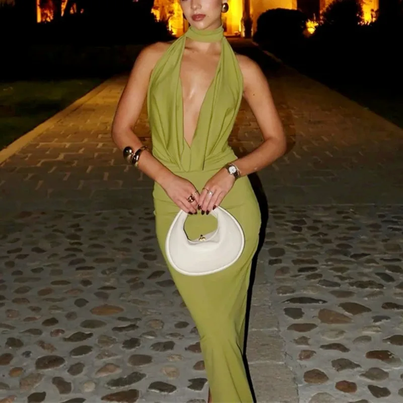 Talenza Sexy Deep V-neck Long Dress Women Fashiona Halter Backless Fitted Slit Long Dress Elegant Luxury Party Evening Dress
Talenza Sexy Deep V-neck Long Dress Women Fashiona Halter Backless Fitted Slit Long Dress Elegant Luxury Party Evening Dress