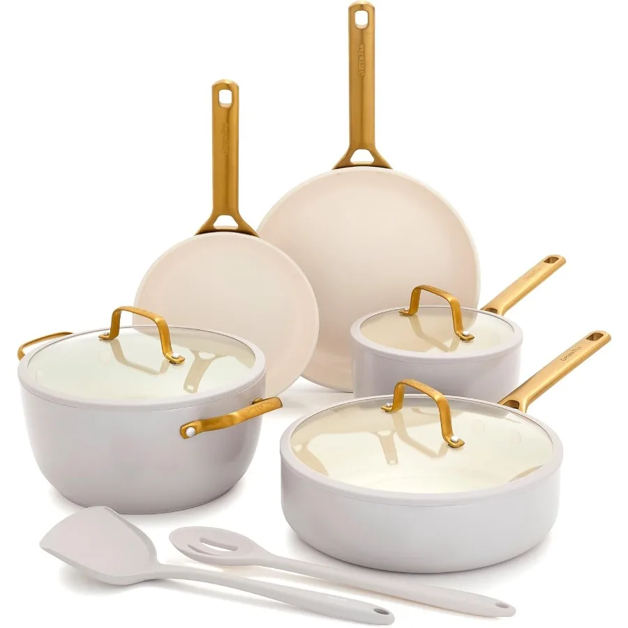 Nonstick Reserve Pro 10 Piece Cookware Set NSF Certified Ceramic Hard Anodized PFASFree Pots Pans with Lids Stainless Steel Han
Nonstick Reserve Pro 10 Piece Cookware Set NSF Certified Ceramic Hard Anodized PFASFree Pots Pans with Lids Stainless Steel Han