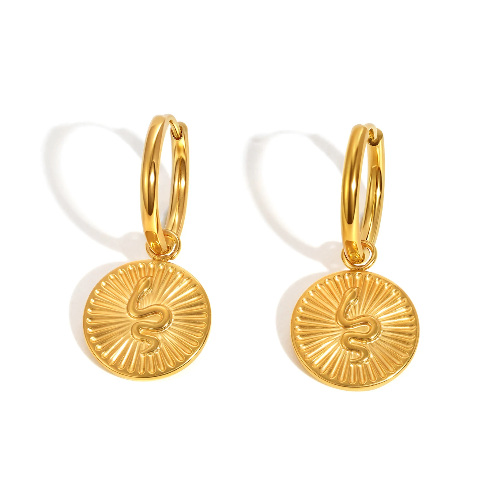 Unique Snake Pattern Round Earrings for Women,Gold Plated Stainless Steel Hoop Earrings,Fashion Female's Jewelry Gifts
Unique Snake Pattern Round Earrings for Women,Gold Plated Stainless Steel Hoop Earrings,Fashion Female's Jewelry Gifts