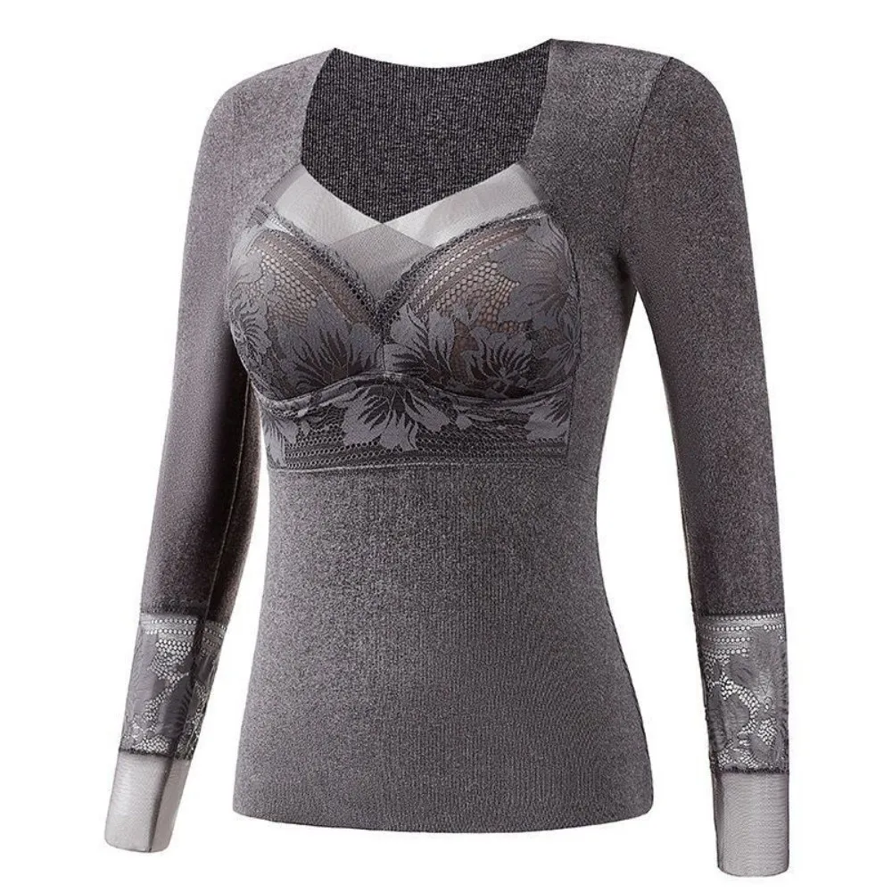 Lace Women Thermal Clothes Autumn Clothes Invisible Thermal Underwear Mesh V Neck Feel Heating Warmth Long Warm Top Girls Female
Lace Women Thermal Clothes Autumn Clothes Invisible Thermal Underwear Mesh V Neck Feel Heating Warmth Long Warm Top Girls Female