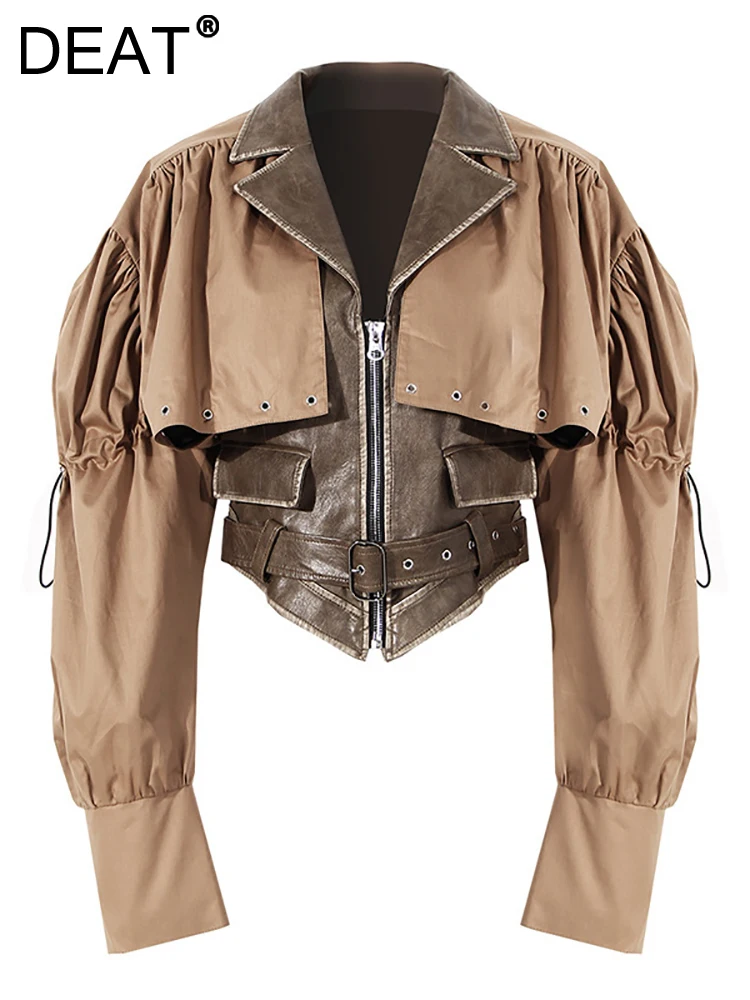 DEAT 2024 New Autumn And Winter Fashion Women Clothes Turn-down Collar Full Sleeves Spliced PU Leather Patchwork Jacket WT264
DEAT 2024 New Autumn And Winter Fashion Women Clothes Turn-down Collar Full Sleeves Spliced PU Leather Patchwork Jacket WT264