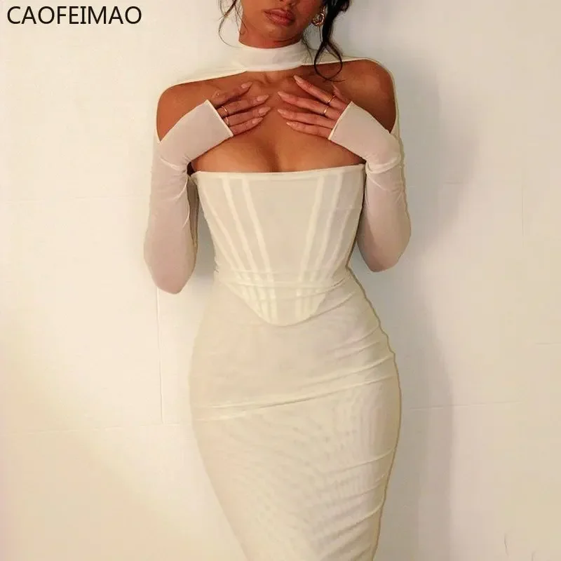 2025 Mesh Hollow Out Off Shoulder Bodycon Club Dresses For Women Sexy Solid Midi Sexy Dress Elegant Corset Holiday Outfits
2025 Mesh Hollow Out Off Shoulder Bodycon Club Dresses For Women Sexy Solid Midi Sexy Dress Elegant Corset Holiday Outfits