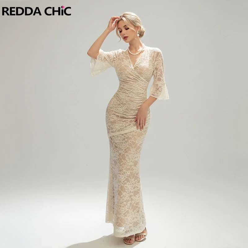 REDDACHiC Белое кружевное платье с цветочным узором для женщин, элегантное, с V-образным вырезом, рукавами 3/4, приталенное, цельное, для гостей на свадьбу, летняя одежда
REDDACHiC Белое кружевное платье с цветочным узором для женщин, элегантное, с V-образным вырезом, рукавами 3/4, приталенное, цельное, для гостей на свадьбу, летняя одежда