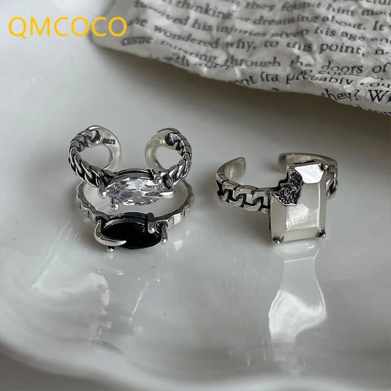 QMCOCO Silver Color Double-Deck Wide Rings Trendy Elegant Vintage Simple Irregular Geometric Zircon Party Jewelry Gift For Women
QMCOCO Silver Color Double-Deck Wide Rings Trendy Elegant Vintage Simple Irregular Geometric Zircon Party Jewelry Gift For Women