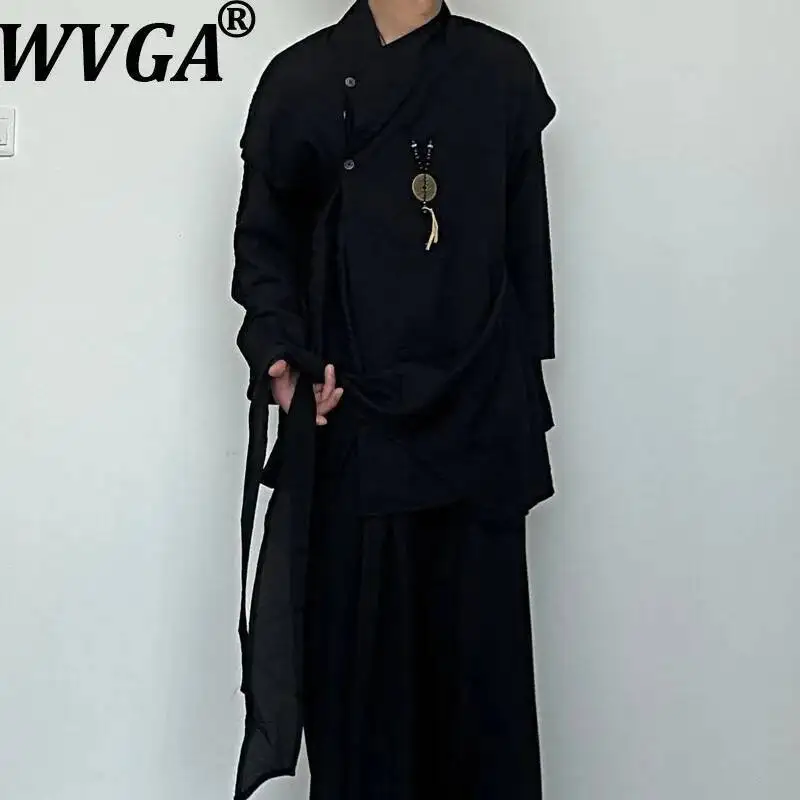 WVGA Spring Autumn New Men Faux Two-piece Design Trendy Stand-Up Collar Long Sleeve Shirt Yamamoto Style Textured Top Ins W23899
WVGA Spring Autumn New Men Faux Two-piece Design Trendy Stand-Up Collar Long Sleeve Shirt Yamamoto Style Textured Top Ins W23899