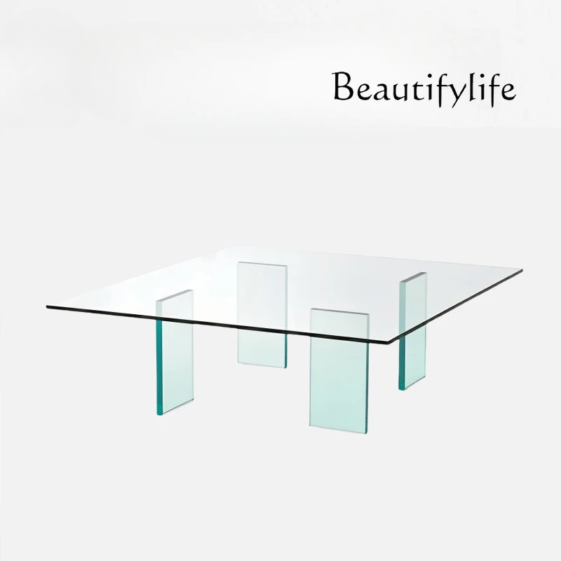 Italian minimalist low coffee table living room balcony designer coffee table glass square low table
Italian minimalist low coffee table living room balcony designer coffee table glass square low table