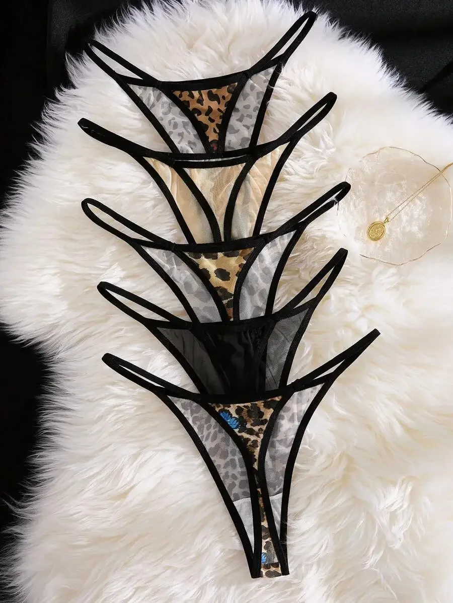 5pcs Leopard Print Low Waist G-String Panties Set
5pcs Leopard Print Low Waist G-String Panties Set