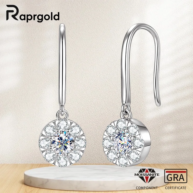 RAPRGOLD D VVS Full Round Moissanite Stud Earrings for Women Real S925 Sterling Silver Piercing Hook Earring Fine Jewelry Gifts
RAPRGOLD D VVS Full Round Moissanite Stud Earrings for Women Real S925 Sterling Silver Piercing Hook Earring Fine Jewelry Gifts