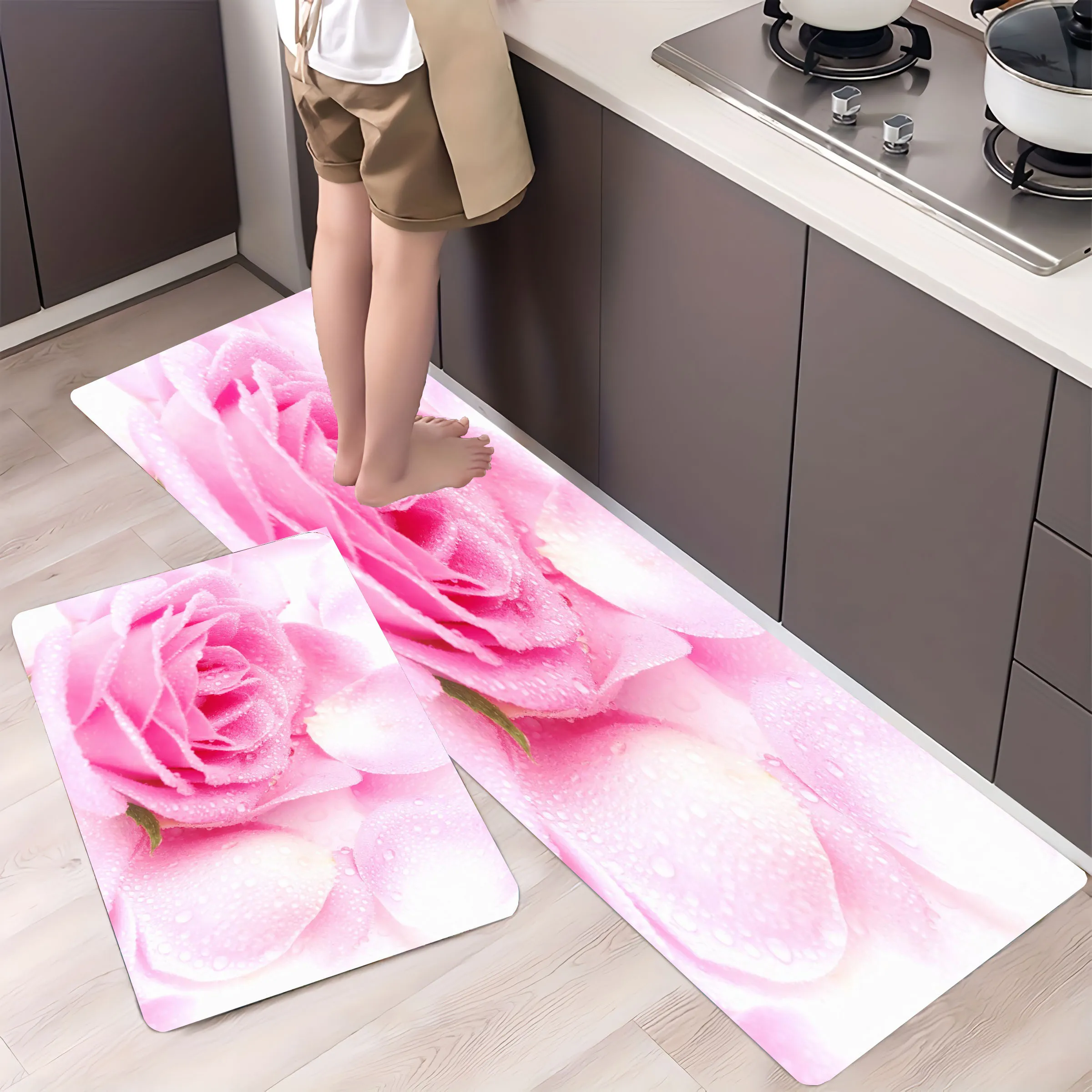 Dewy Pink Rose Flowers Pattern Kitchen Carpets Bathroom Mat Non-silp Flannel Doormats for Home Decorative Accessories Floor Pads
Dewy Pink Rose Flowers Pattern Kitchen Carpets Bathroom Mat Non-silp Flannel Doormats for Home Decorative Accessories Floor Pads