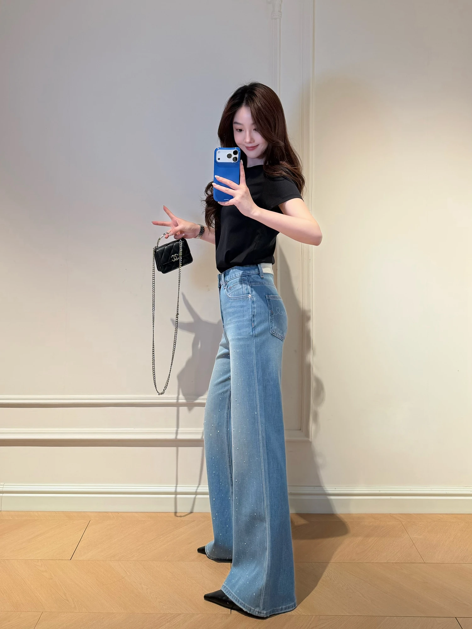 Cao Daman High Waist Stretch Denim Jeans Women's Light Blue Slimming Flared Jeans Micro Flare Women's Premium Jeans
Cao Daman High Waist Stretch Denim Jeans Women's Light Blue Slimming Flared Jeans Micro Flare Women's Premium Jeans