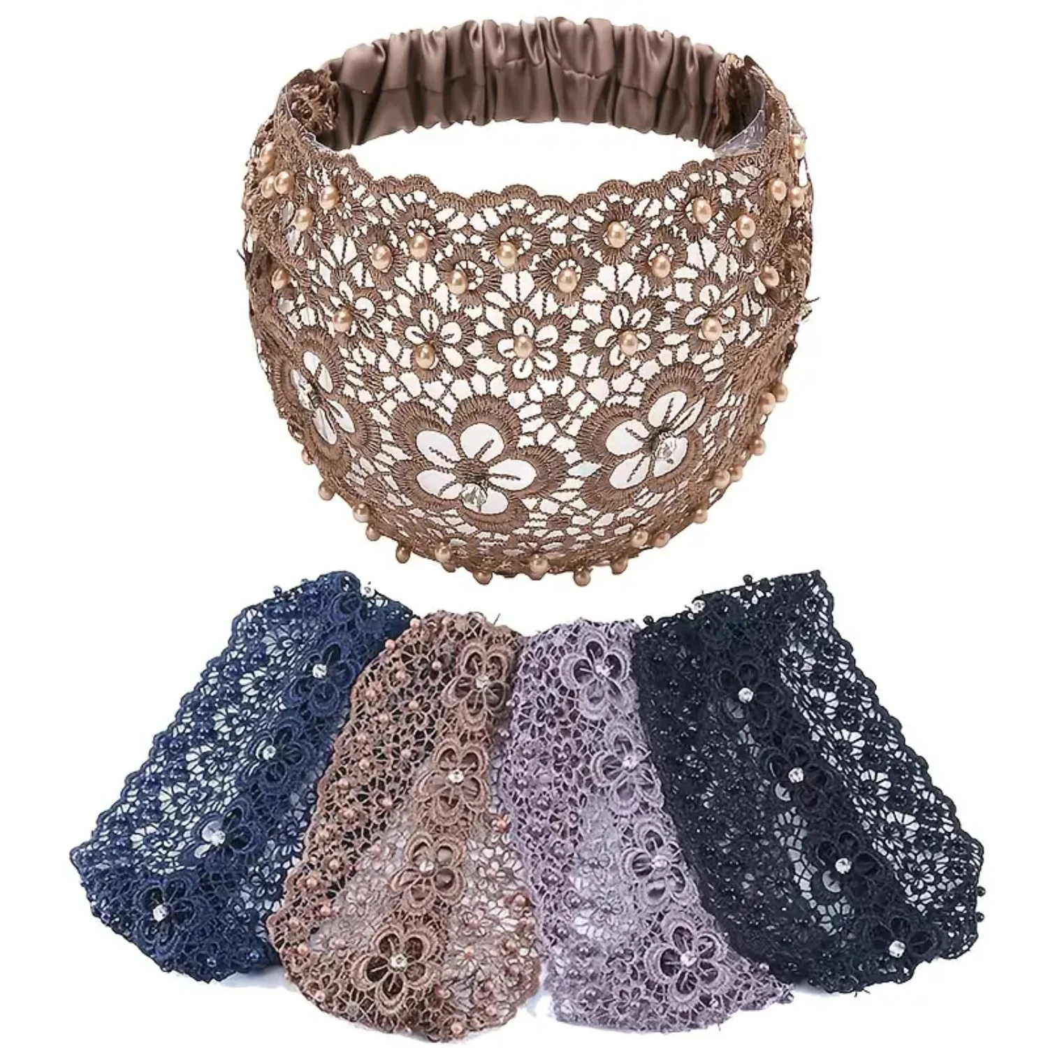 Look Chic and Trendy with these Beautiful and Elegant Stylish Wide Floral Pearl Lace Elastic Headbands - Fashionable Hair Access
Look Chic and Trendy with these Beautiful and Elegant Stylish Wide Floral Pearl Lace Elastic Headbands - Fashionable Hair Access