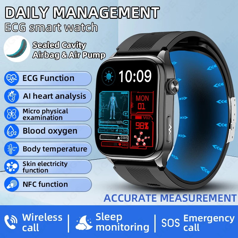 Смарт-часы LIGE ECG NFC с манжетой для измерения давления, мониторингом здоровья сердца, SOS-функцией для мужчин, новинка 2026 года, премиум-класс
Смарт-часы LIGE ECG NFC с манжетой для измерения давления, мониторингом здоровья сердца, SOS-функцией для мужчин, новинка 2026 года, премиум-класс