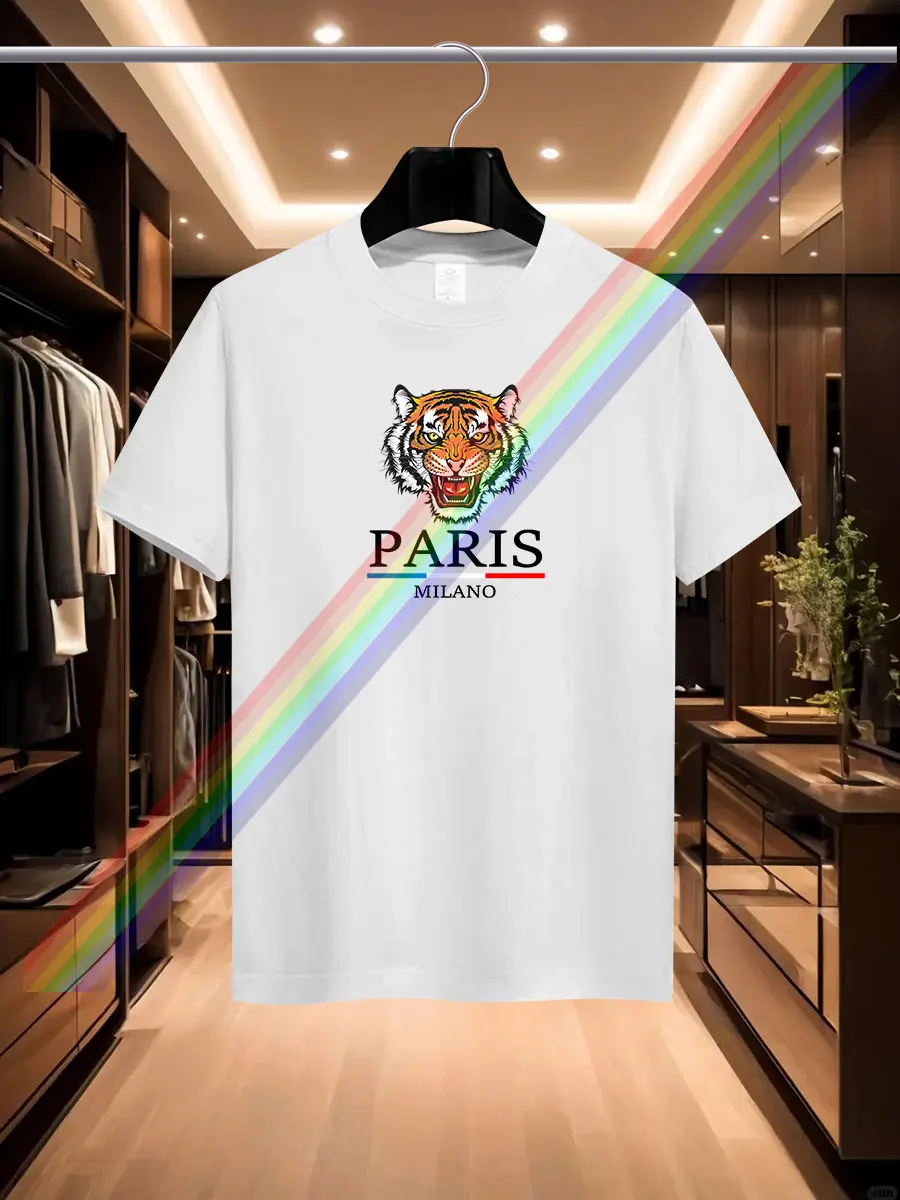 2024 new summer luxury men's fashion Paris Tiger Head print T-shirt pure cotton round neck casual trend Y2K high-end high qualit
2024 new summer luxury men's fashion Paris Tiger Head print T-shirt pure cotton round neck casual trend Y2K high-end high qualit