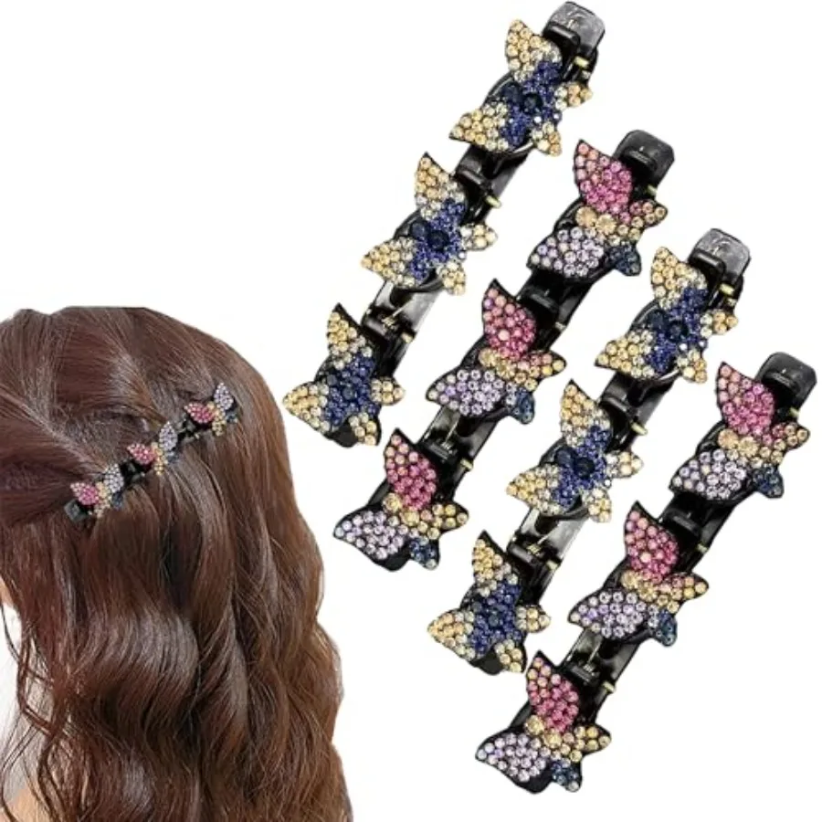 4PCS Crystal Braided Hair Clips, Rhinestone Braided Hair Clips for Hair BraidandDouble Layer Bang, Sparkling Butterfly Hair Cli
4PCS Crystal Braided Hair Clips, Rhinestone Braided Hair Clips for Hair BraidandDouble Layer Bang, Sparkling Butterfly Hair Cli