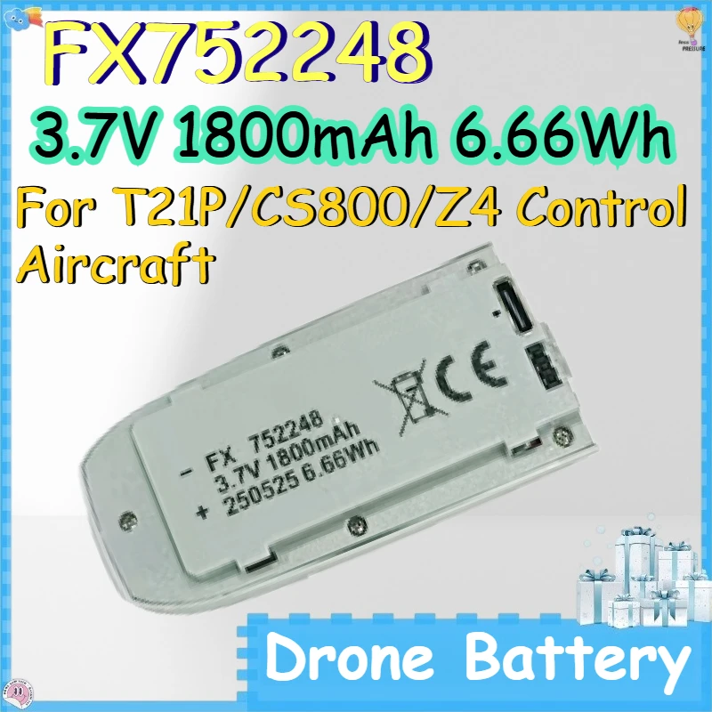 FX752248 3.7V 1800mAh 6.66Wh Drone Battery for T21P/CS800/Z4 Control Aircraft Rechargeable Battery
FX752248 3.7V 1800mAh 6.66Wh Drone Battery for T21P/CS800/Z4 Control Aircraft Rechargeable Battery
