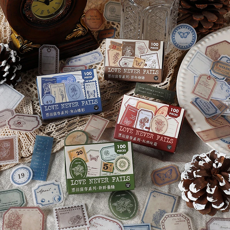 100 pcs/pack Vintage Ticket bill Stickers Diy Diary Album Stationery Scrapbooking material Sticker junk journal supplies
100 pcs/pack Vintage Ticket bill Stickers Diy Diary Album Stationery Scrapbooking material Sticker junk journal supplies