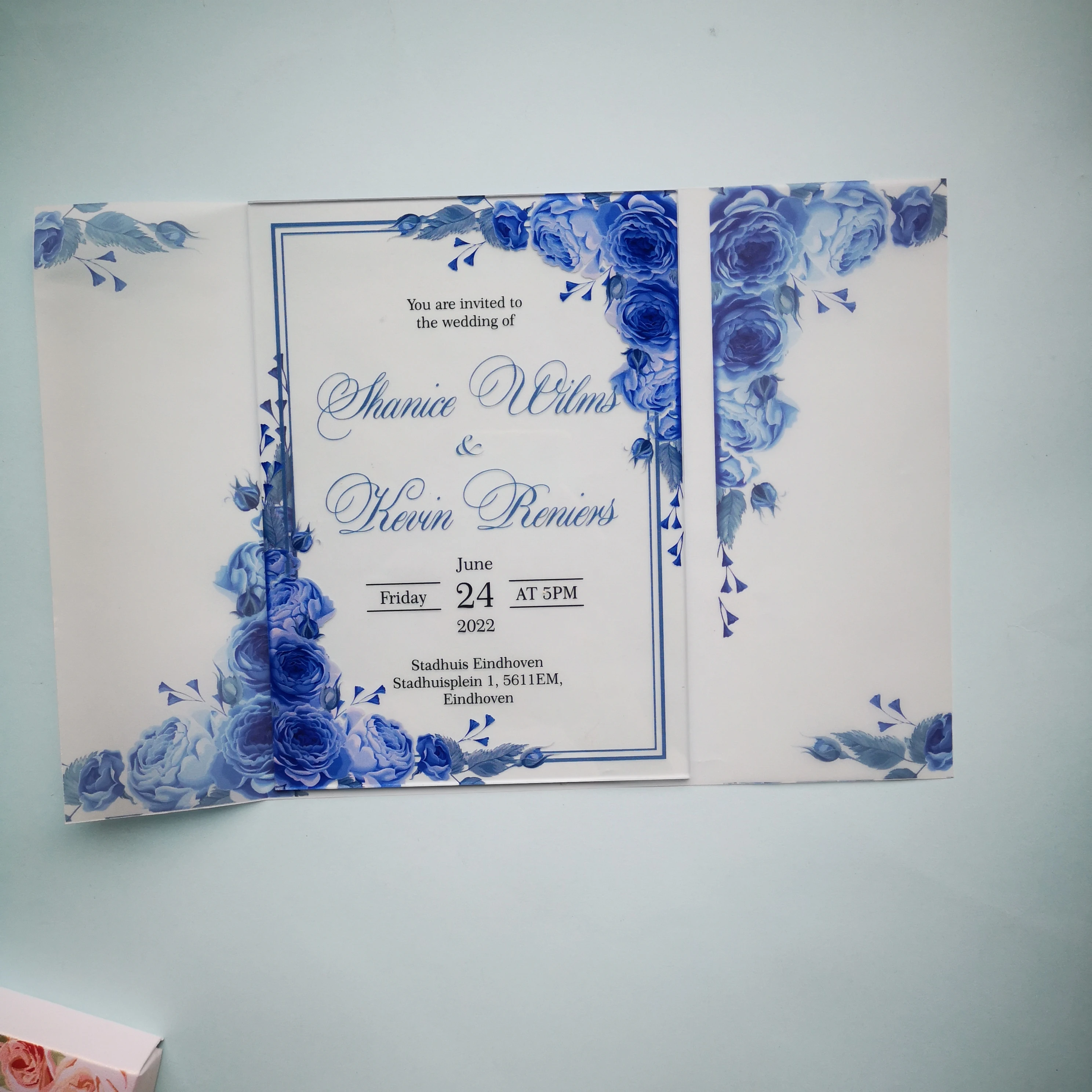 Custom Clear Acrylic Name Card with Holder, Blue White Flower, Wedding Table Decoration, Favor, Invitation Cards
Custom Clear Acrylic Name Card with Holder, Blue White Flower, Wedding Table Decoration, Favor, Invitation Cards
