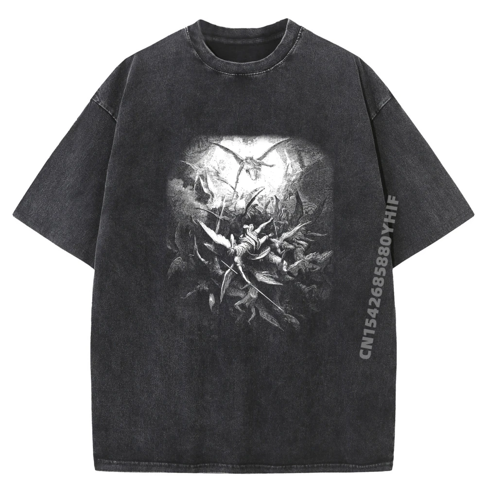 Mens Graphic Tees Gustave Dore Michael Drives All Fallen Angels White T Shirt Men Classic Washed T Shirts For Men
Mens Graphic Tees Gustave Dore Michael Drives All Fallen Angels White T Shirt Men Classic Washed T Shirts For Men