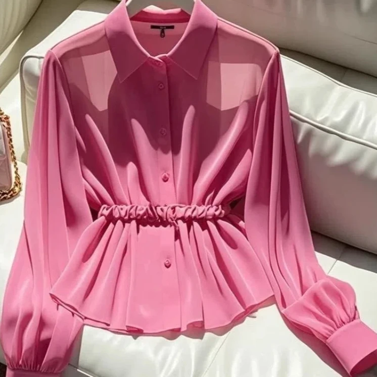 Lady Solid All-match Youth Blouse Spring Autumn New Neck Button Elegant Shirt Tops Temperament Korean Women Clothing E6176
Lady Solid All-match Youth Blouse Spring Autumn New Neck Button Elegant Shirt Tops Temperament Korean Women Clothing E6176