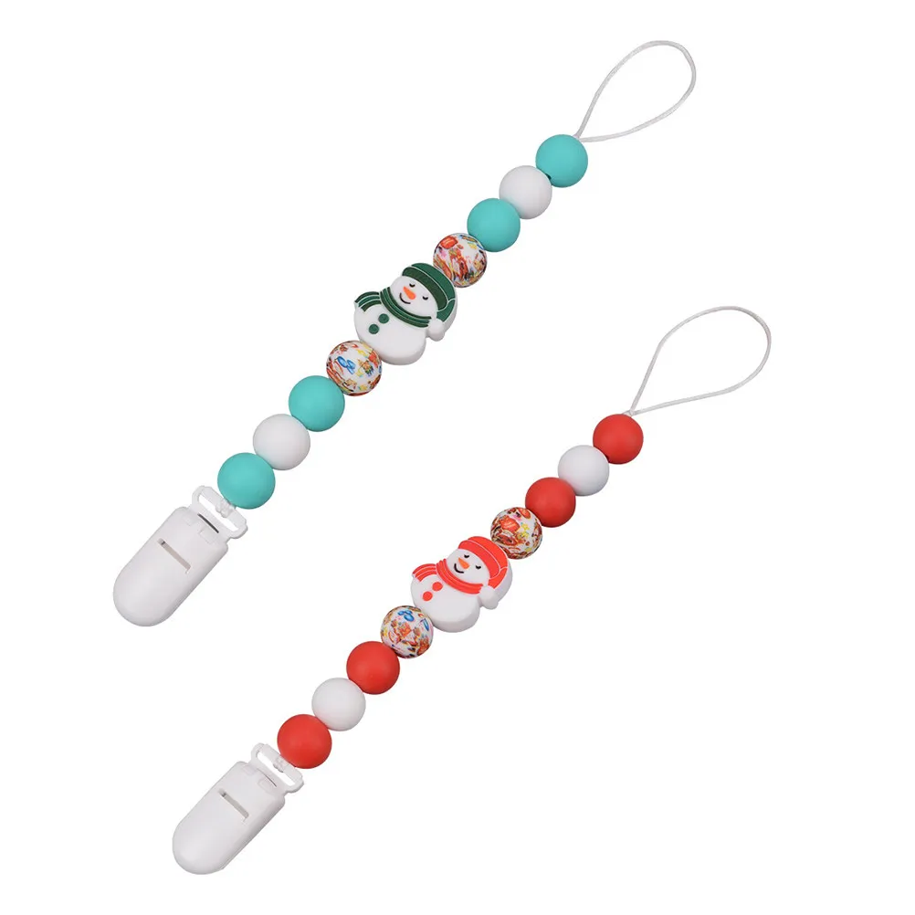 2pcs Silicone Teether Silicone Pacifier Chain Pacifier Chain Holder Christmas Charm Baby Anti Lost Infant Feeding
2pcs Silicone Teether Silicone Pacifier Chain Pacifier Chain Holder Christmas Charm Baby Anti Lost Infant Feeding