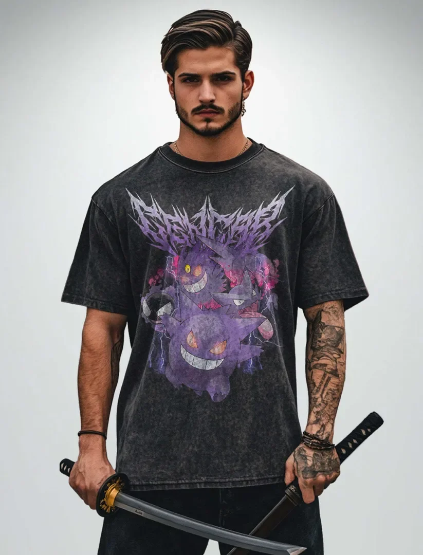 Oversized Graphic T Shirt Man Pokemon Gengar Print Vintage Washed Women's Short Sleeve Tee Brand Top Y2k Clothes Streetwear 2025
Oversized Graphic T Shirt Man Pokemon Gengar Print Vintage Washed Women's Short Sleeve Tee Brand Top Y2k Clothes Streetwear 2025