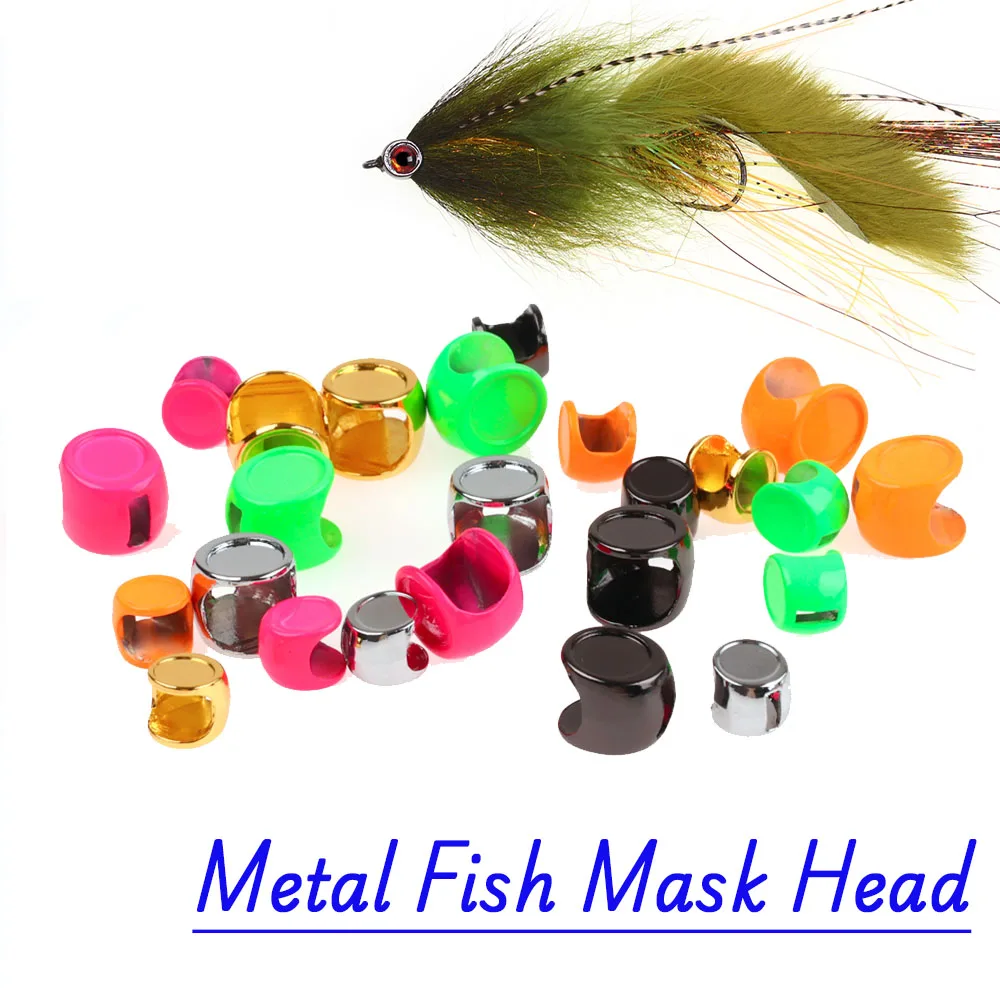 10PCS Colored Metal Weighted Mask Head Fly Fishing Tying Material for Zonker Streamer Baitfish Musike Bass Trout Sea Fishing
10PCS Colored Metal Weighted Mask Head Fly Fishing Tying Material for Zonker Streamer Baitfish Musike Bass Trout Sea Fishing