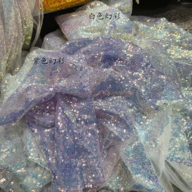 Gradient Color Sequin Mesh Fabric for dress stage costume Background decoration cloth diy by the meter sewing material
Gradient Color Sequin Mesh Fabric for dress stage costume Background decoration cloth diy by the meter sewing material