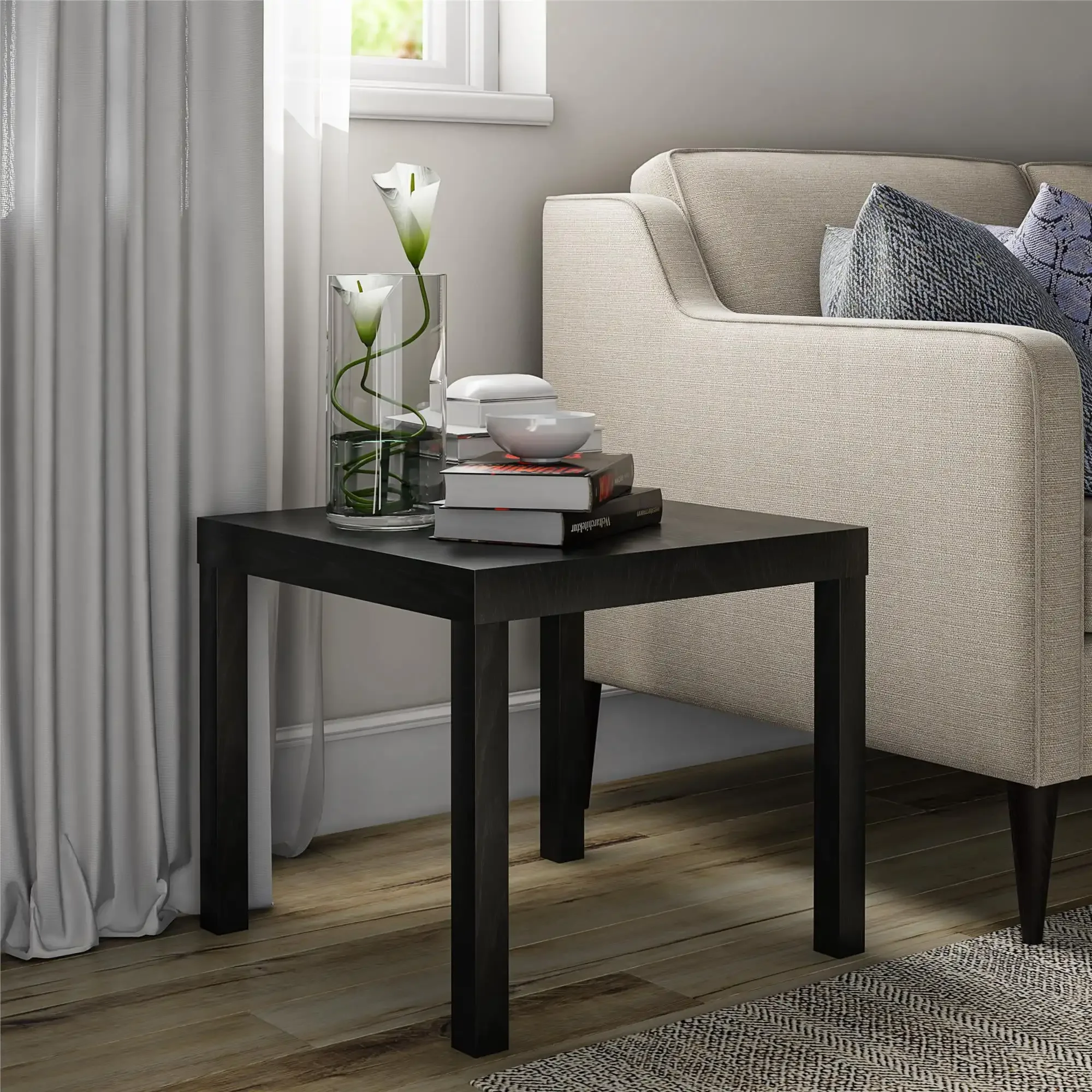 Black Oak End Table - Simple & Sturdy Design, Modern Nightstand for Living Room, Bedroom & Office, Easy Assembly.
Black Oak End Table - Simple & Sturdy Design, Modern Nightstand for Living Room, Bedroom & Office, Easy Assembly.