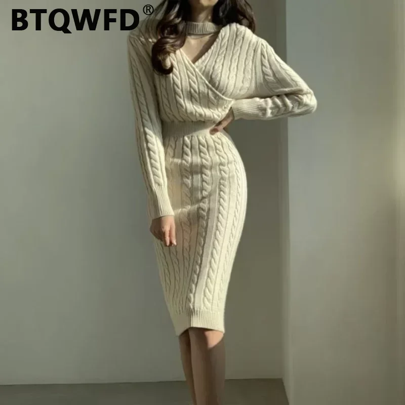 BTQWFD Dresses for Woman Party Sweaters Female Clothing Evening Knitted Long Sleeve Slim Halter 2024 Autumn Winter New Korean
BTQWFD Dresses for Woman Party Sweaters Female Clothing Evening Knitted Long Sleeve Slim Halter 2024 Autumn Winter New Korean